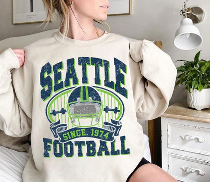 Retro Seattle Football Sweatshirt,Seattle Sunday Shirt, Game Day, Vintage Seattle Football Shirt, Seattle Football Shirt, Sun Day Football