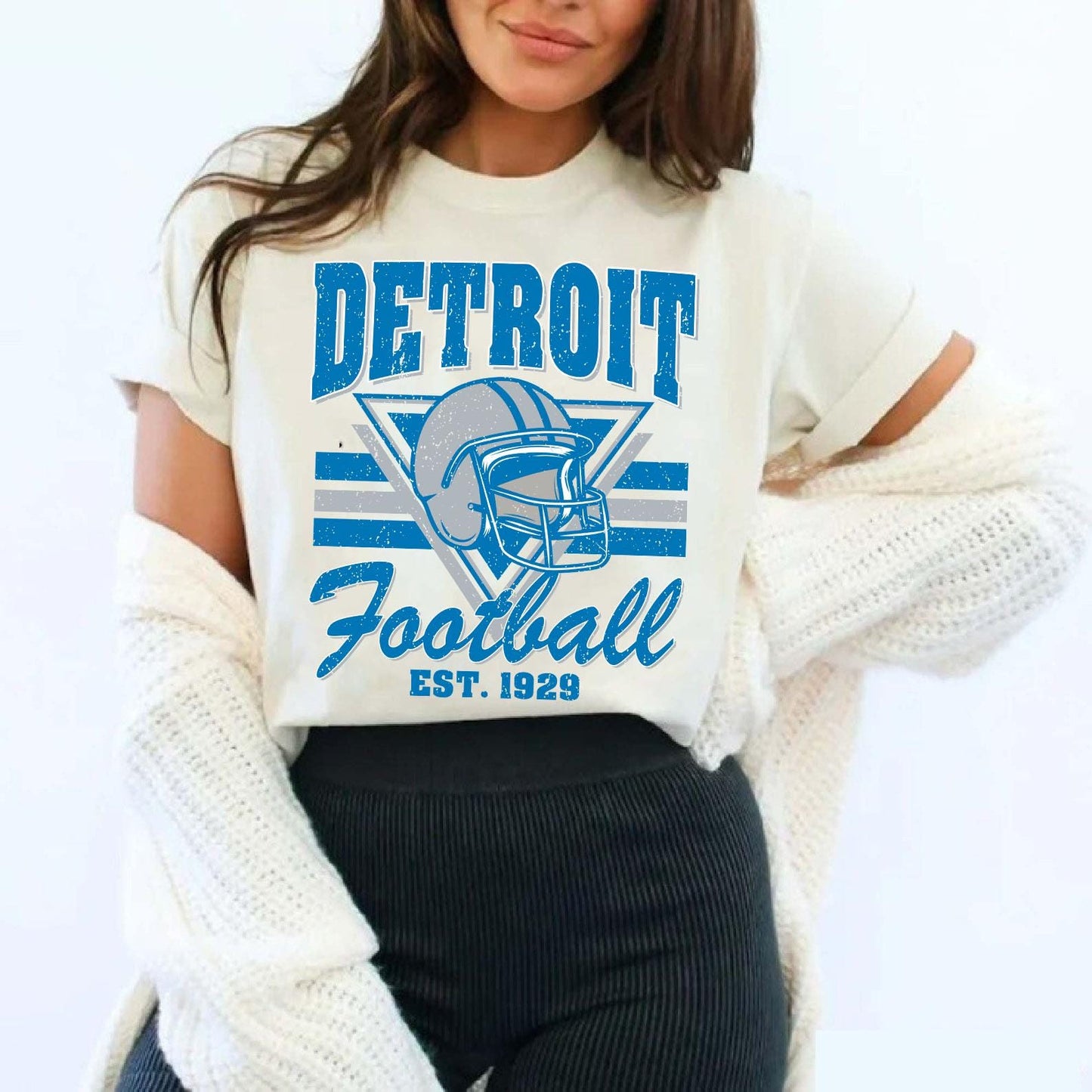 Vintage Style Detroit Football shirt, Sunday Football, Detroit Football Sweatshirt, Game Day Football Shirt, Detroit Football Shirt.