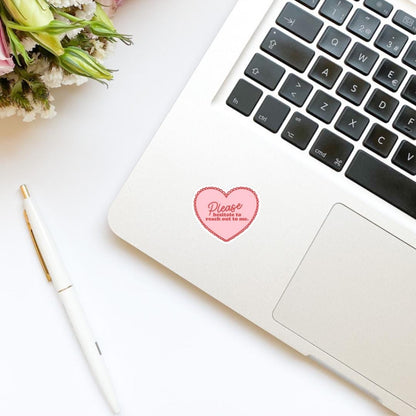 Coquette Lace Please Hesitate to Reach Out to Me Heart Sticker | Bookish Stickers | Kindle Stickers | Water Bottle Stickers | Trendy