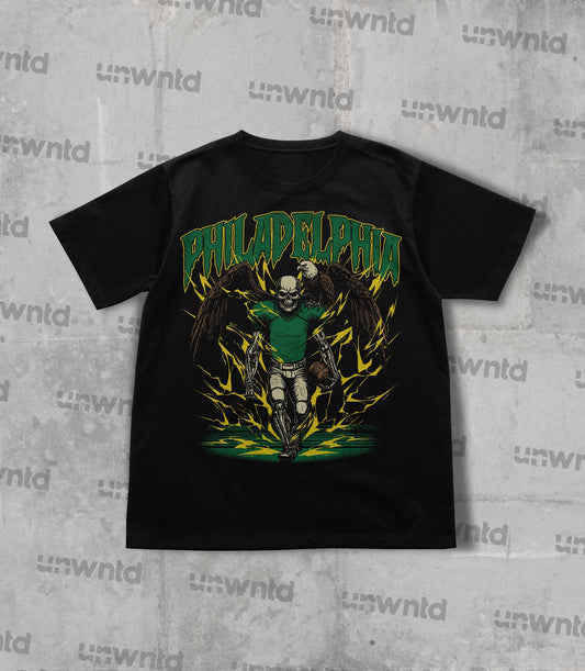 Philadelphia Football Shirt - Graphic Tees - Skeleton Shirt - Merch Tee - Gift Shirt - Bootleg Shirt - Vintage - Skeleton Football Shirt
