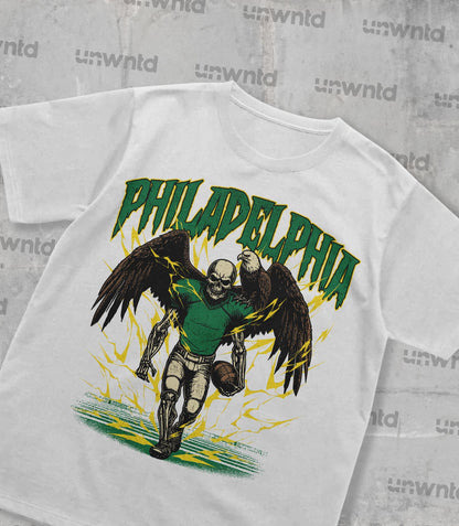 Philadelphia Football Shirt - Graphic Tees - Skeleton Shirt - Merch Tee - Gift Shirt - Bootleg Shirt - Vintage - Skeleton Football Shirt