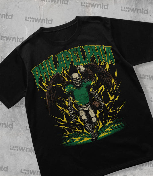 Philadelphia Football Shirt - Graphic Tees - Skeleton Shirt - Merch Tee - Gift Shirt - Bootleg Shirt - Vintage - Skeleton Football Shirt