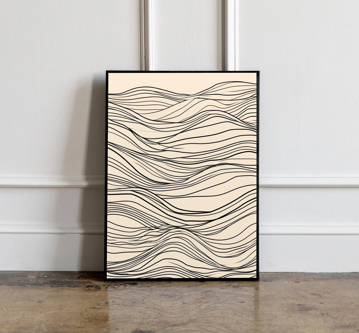 Minimalist Lines Art, Neutral Beige Print, Beige Wall Art Decor, Abstract Line Drawing Print, Minimal Art Poster, Modern Wall Decor