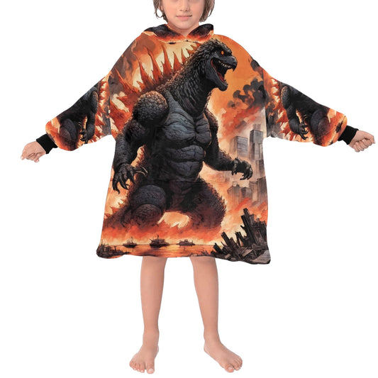 Godzilla Hoodie Blanket Godzilla Gojira Kaiju Blankets Comics Retro Neon Cartoon Godzillas