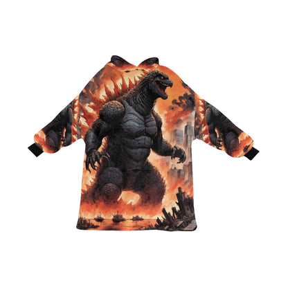 Godzilla Hoodie Blanket Godzilla Gojira Kaiju Blankets Comics Retro Neon Cartoon Godzillas