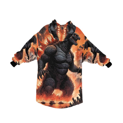 Godzilla Hoodie Blanket Godzilla Gojira Kaiju Blankets Comics Retro Neon Cartoon Godzillas