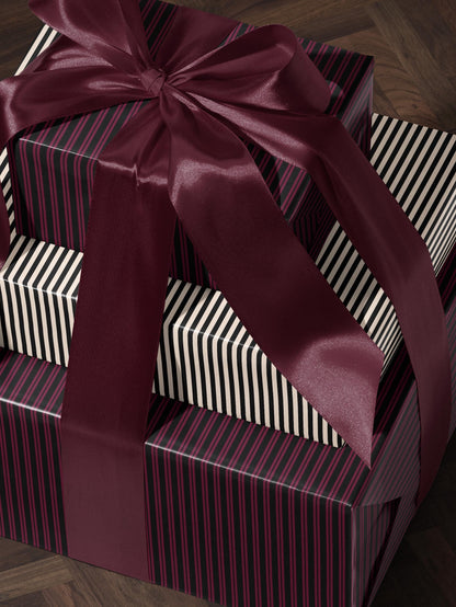 Pink and Black Striped Gift Wrap Moody Wrapping Paper Halloween Party Decor Fall Gift Wrap Romantic Gift for Her Birthday Gift Gothic Decor