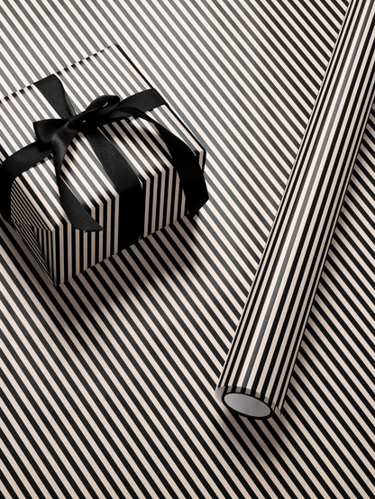 Stripe Wrapping Paper Birthday Gift Wrap Anniversary Wrapping Paper Elegant Gift Wrap Wedding Gift Wrap Special Occasion Gift Wrap Black