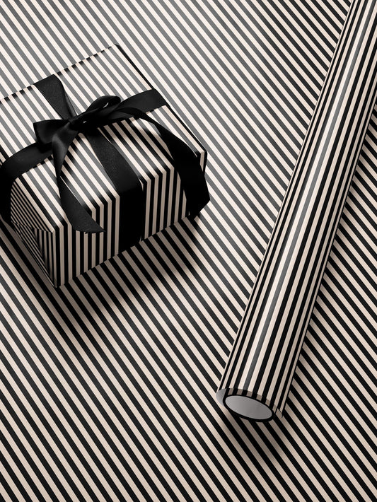 Stripe Wrapping Paper Birthday Gift Wrap Anniversary Wrapping Paper Elegant Gift Wrap Wedding Gift Wrap Special Occasion Gift Wrap Black