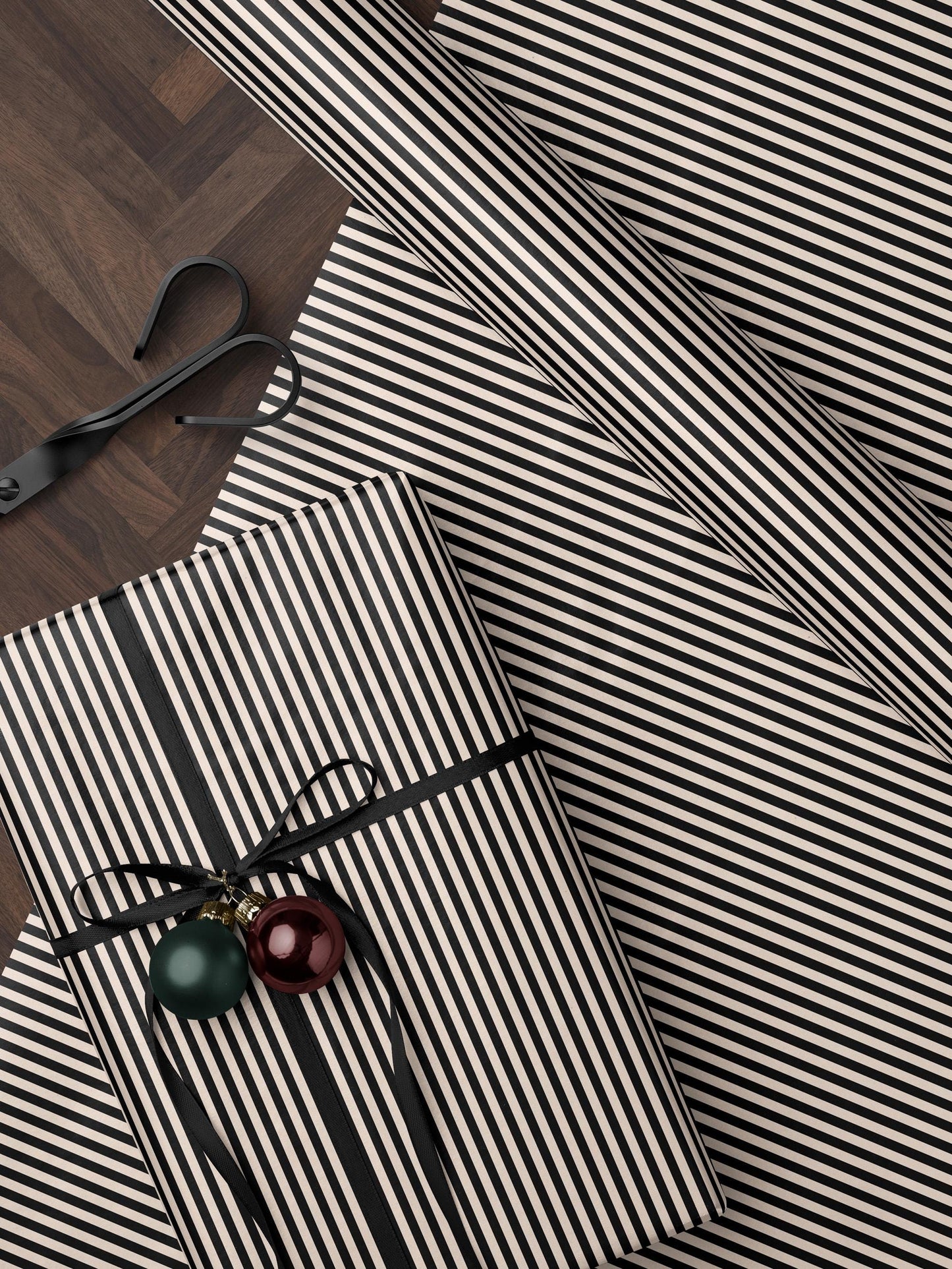 Stripe Wrapping Paper Birthday Gift Wrap Anniversary Wrapping Paper Elegant Gift Wrap Wedding Gift Wrap Special Occasion Gift Wrap Black