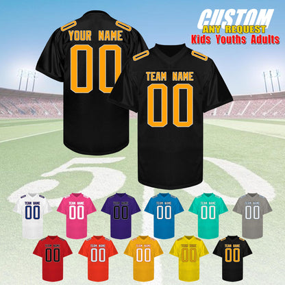 Personalized Football jersey Custom Football Jersey Stitched Customize Shirt team sports uniform for Men Women Adult youth kids fans gifts