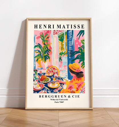 Matisse Style Art Print: Woman Dining, Preppy Mid-Century Wall Art