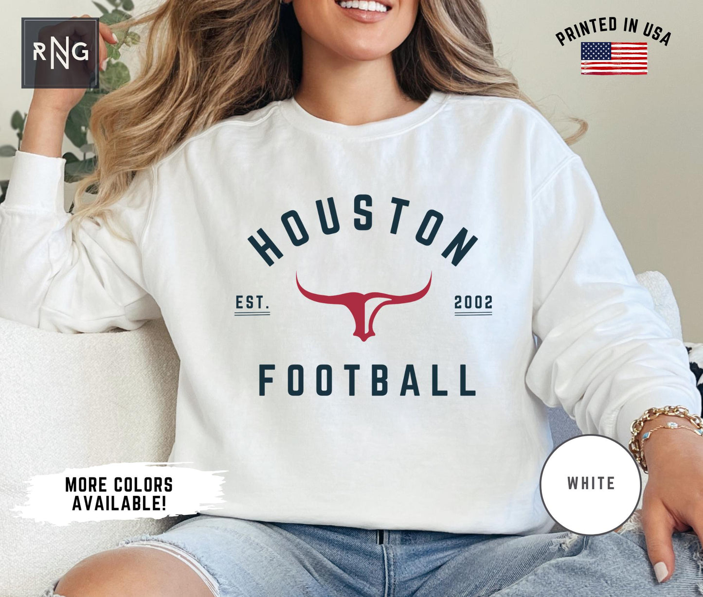 Houston Football Sweatshirt, Retro Sports Fan Shirt, Trendy Game Day Gift Tee, Houston Mascot Sweatshirt, Houston Football Fan Shirt