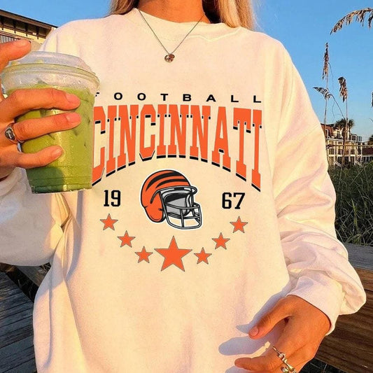 Retro Cincinnati Football Sweatshirt, Trendy Cincinnati Football Fan Gift, Cincinnati Game Day Shirt, Cincinnati Shirt, Game Day Shirt.