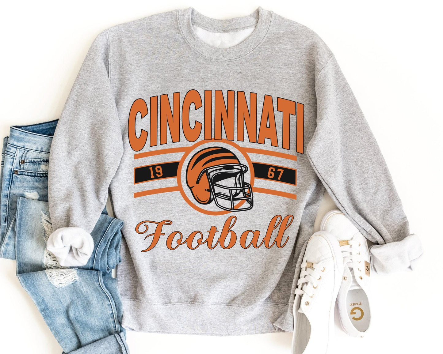 Cincinnati Football Vintage Sweatshirt, Game Day Shirt, 90s Cincinnati Football Game Day Shirt, Football Fan Gift