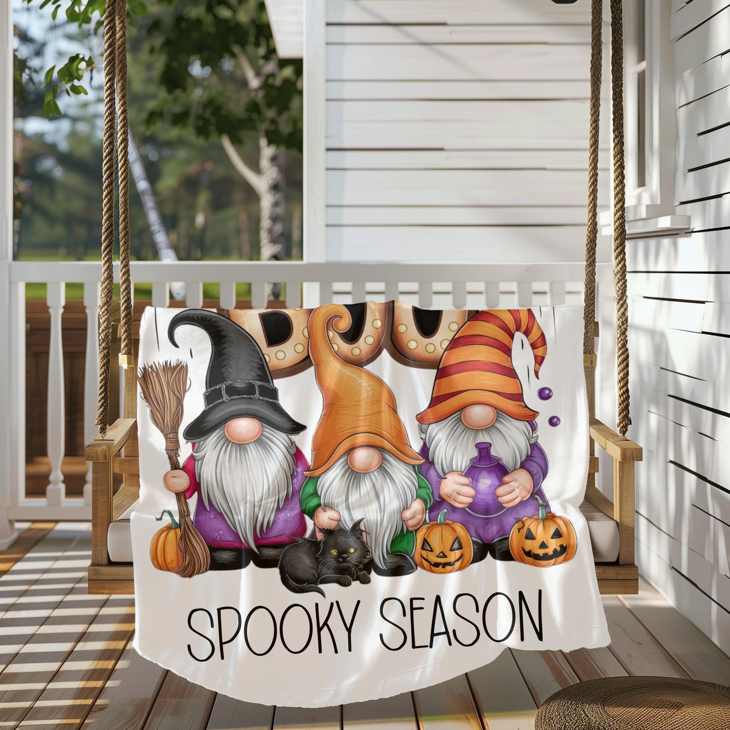 Spooky Season Gnome Blanket, Cute Halloween Gnome Blanket, Halloween Gnome Throw Blanket, Spooky Gnome Blanket, Cute Spooky Gnome Throw