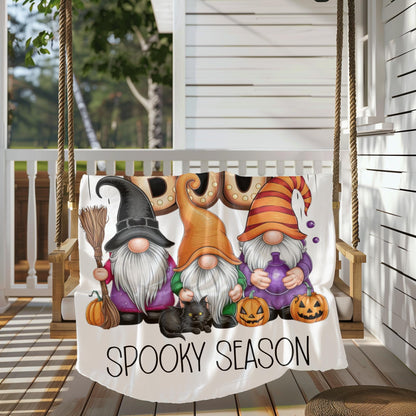 Spooky Season Gnome Blanket, Cute Halloween Gnome Blanket, Halloween Gnome Throw Blanket, Spooky Gnome Blanket, Cute Spooky Gnome Throw