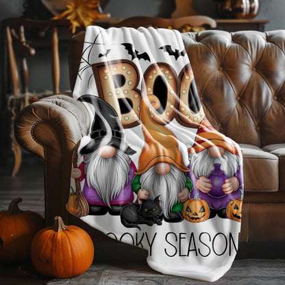 Spooky Season Gnome Blanket, Cute Halloween Gnome Blanket, Halloween Gnome Throw Blanket, Spooky Gnome Blanket, Cute Spooky Gnome Throw