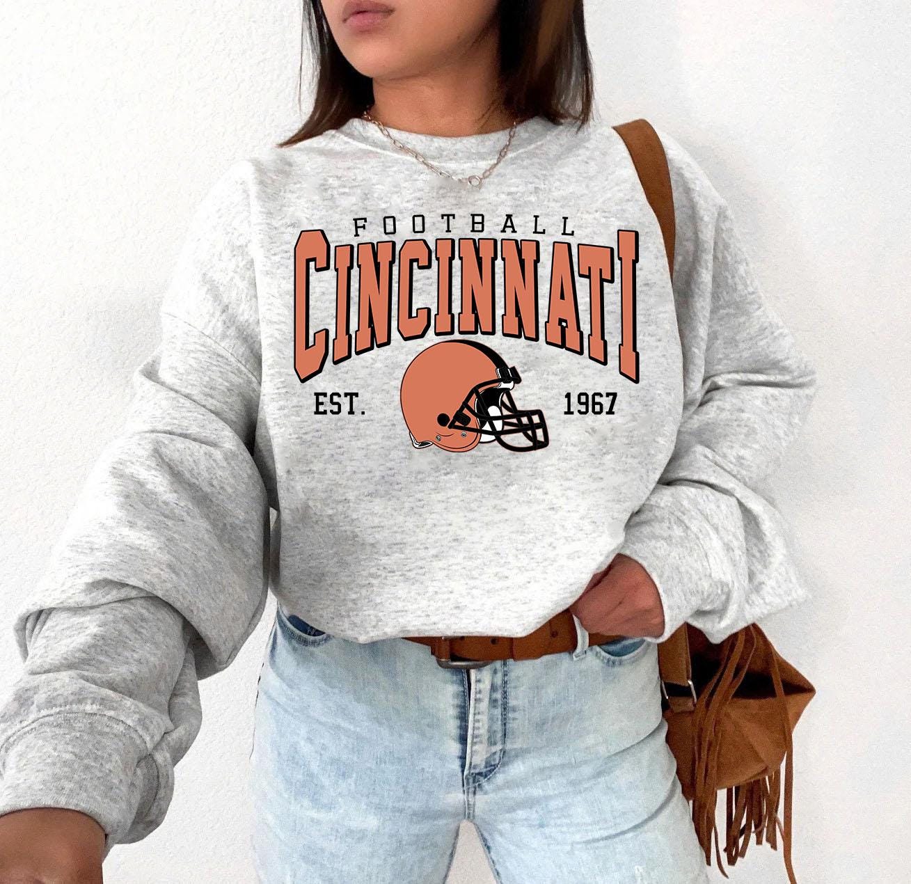Trendy Cincinnati Football Fan Gift, Cincinnati Game Day Shirt, Retro Cincinnati Football Sweatshirt, Cincinnati Shirt, Game Day Shirt.