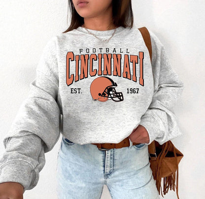 Trendy Cincinnati Football Fan Gift, Cincinnati Game Day Shirt, Retro Cincinnati Football Sweatshirt, Cincinnati Shirt, Game Day Shirt.