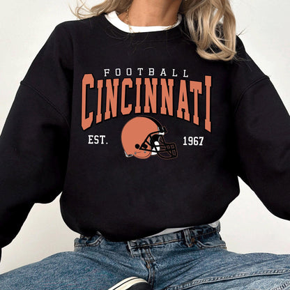 Trendy Cincinnati Football Fan Gift, Cincinnati Game Day Shirt, Retro Cincinnati Football Sweatshirt, Cincinnati Shirt, Game Day Shirt.