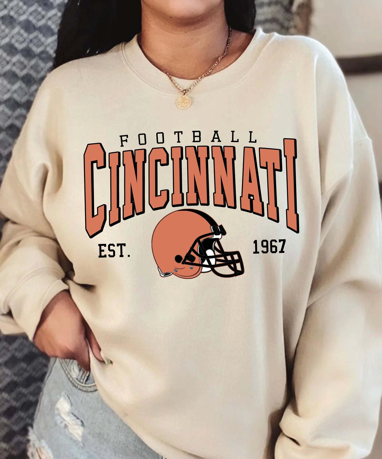 Trendy Cincinnati Football Fan Gift, Cincinnati Game Day Shirt, Retro Cincinnati Football Sweatshirt, Cincinnati Shirt, Game Day Shirt.