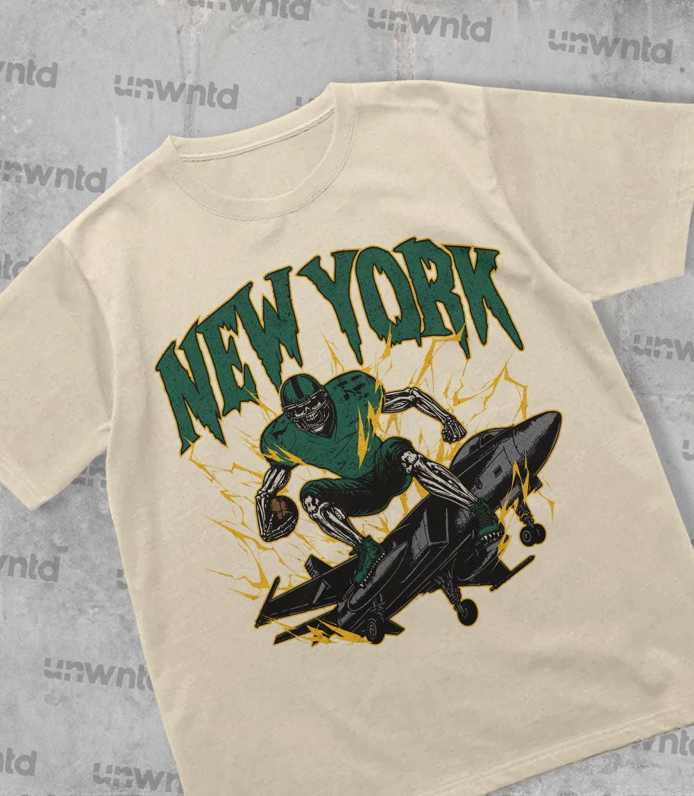 New York Football Shirt - Graphic Tees - Skeleton Shirt - Merch Tee - Gift Shirt - Bootleg Shirt - Vintage - Skeleton Football Shirt