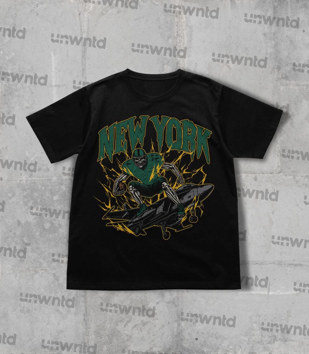 New York Football Shirt - Graphic Tees - Skeleton Shirt - Merch Tee - Gift Shirt - Bootleg Shirt - Vintage - Skeleton Football Shirt