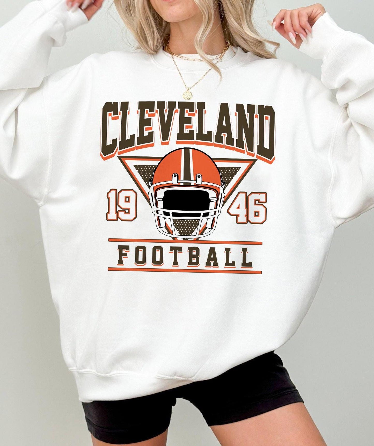 Cleveland Football Retro Style Sweatshirt, Trendy Cleveland Football Fan Gift, Cleveland Game Day Shirt, Cleveland Sweatshirt