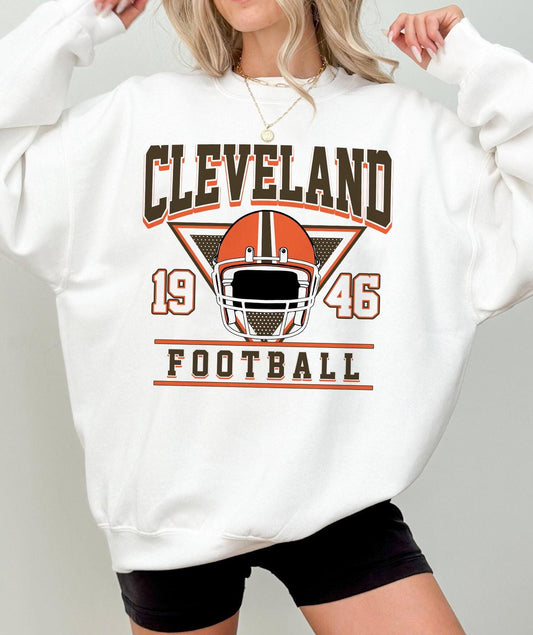 Cleveland Football Retro Style Sweatshirt, Trendy Cleveland Football Fan Gift, Cleveland Game Day Shirt, Cleveland Sweatshirt