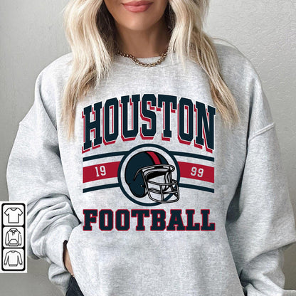 Houston Texas Football, Vintage Shirt, Houston Retro Style, Unisex Football, Game Day, Trending Sports Fan Gift, Sunday Shirt.