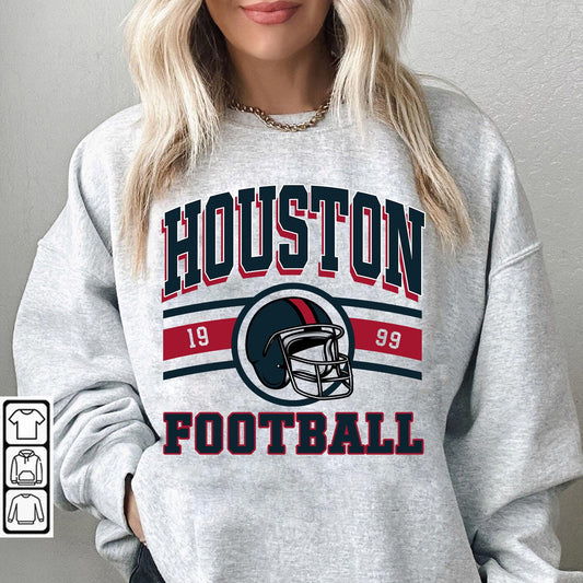 Houston Texas Football, Vintage Shirt, Houston Retro Style, Unisex Football, Game Day, Trending Sports Fan Gift, Sunday Shirt.