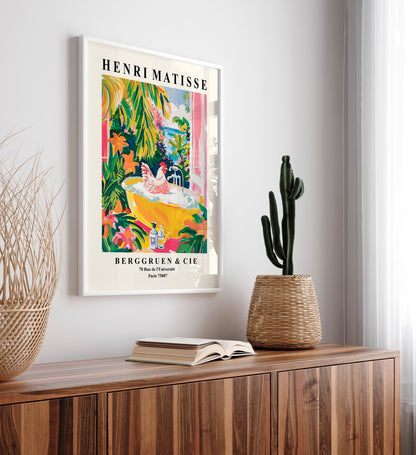 Rooster art print, Bathroom decor, Pink farm wall art, Cowgirl print, Matisse print, Bird poster