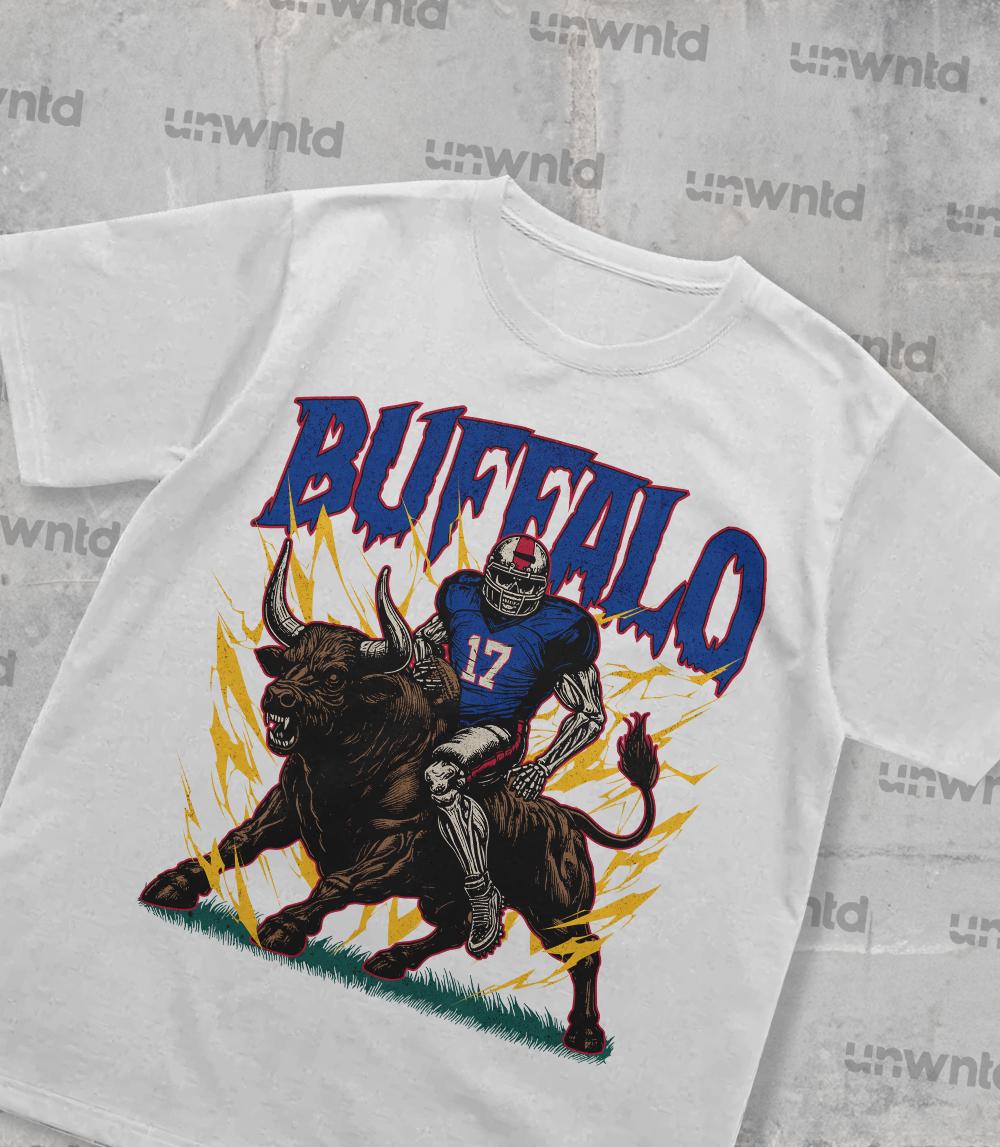 Buffalo Football Shirt - Graphic Tees - Skeleton Shirt - Merch Tee - Gift Shirt - Bootleg Shirt - Vintage - Skeleton Football Shirt