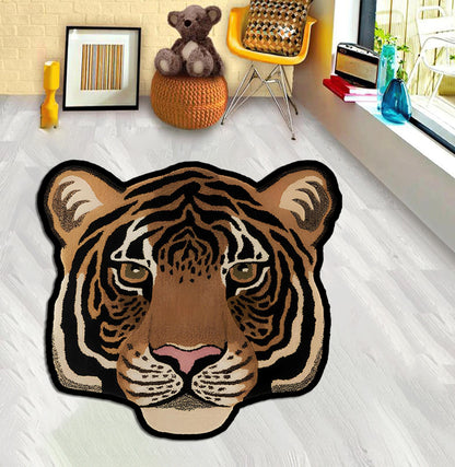 Animal Tiger Head Rug, Fierce Tiger Face Rug, Animal Patterned Tiger Rug, for Home,tiger Animal Lover Gift,tiger rug, carpet for living room