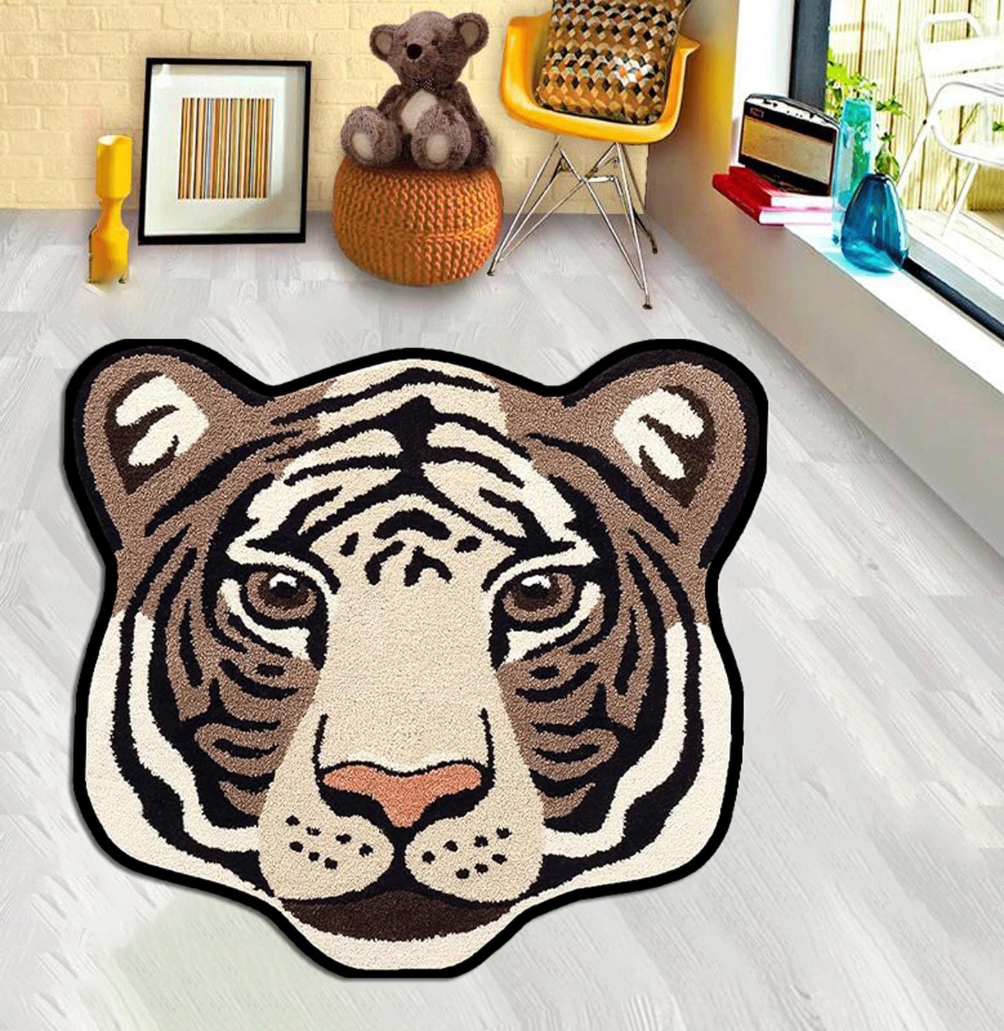 Animal Tiger Head Rug, Fierce Tiger Face Rug, Animal Patterned Tiger Rug, for Home,tiger Animal Lover Gift,tiger rug, carpet for living room