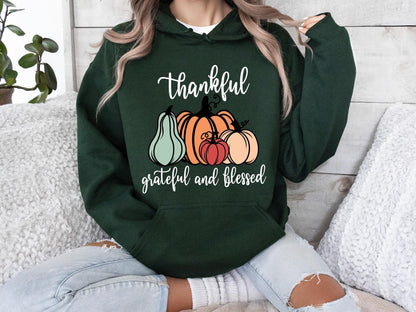 Thankful Grateful Blessed Sweatshirt And T-shirt, Vintage Cartoon Shirs, Spooky Season, Halloween Gift For Her, Cartoon lover, Pumpkin