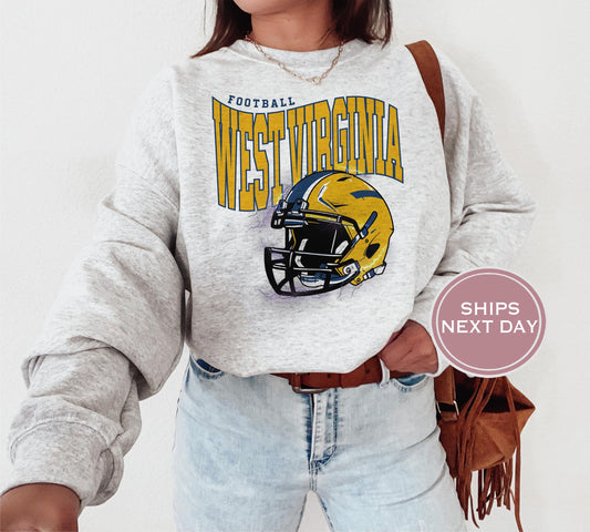 West Virginia Football Sweatshirt, Vintage West Virginia Crewneck, Retro West Virginia , West Virginia Varsity , West Virginia Long Sleeve