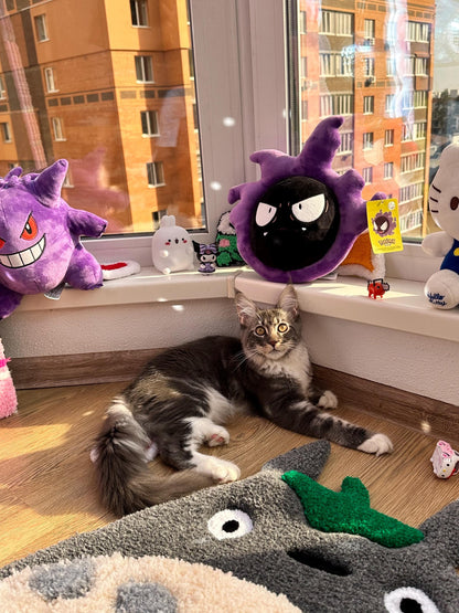 Totoro Puffy Tufted Rug – Handmade Soft Rug Inspired by Anime Character, Custom 3D Carpet, Cozy Japanese Room Decor, Gift