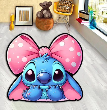 Angel and stitch love, Donut eating stitch, Motorcycle stitch, Stitch rug,stitch game, Strawberry milkshake drinking stitch, Custom rug