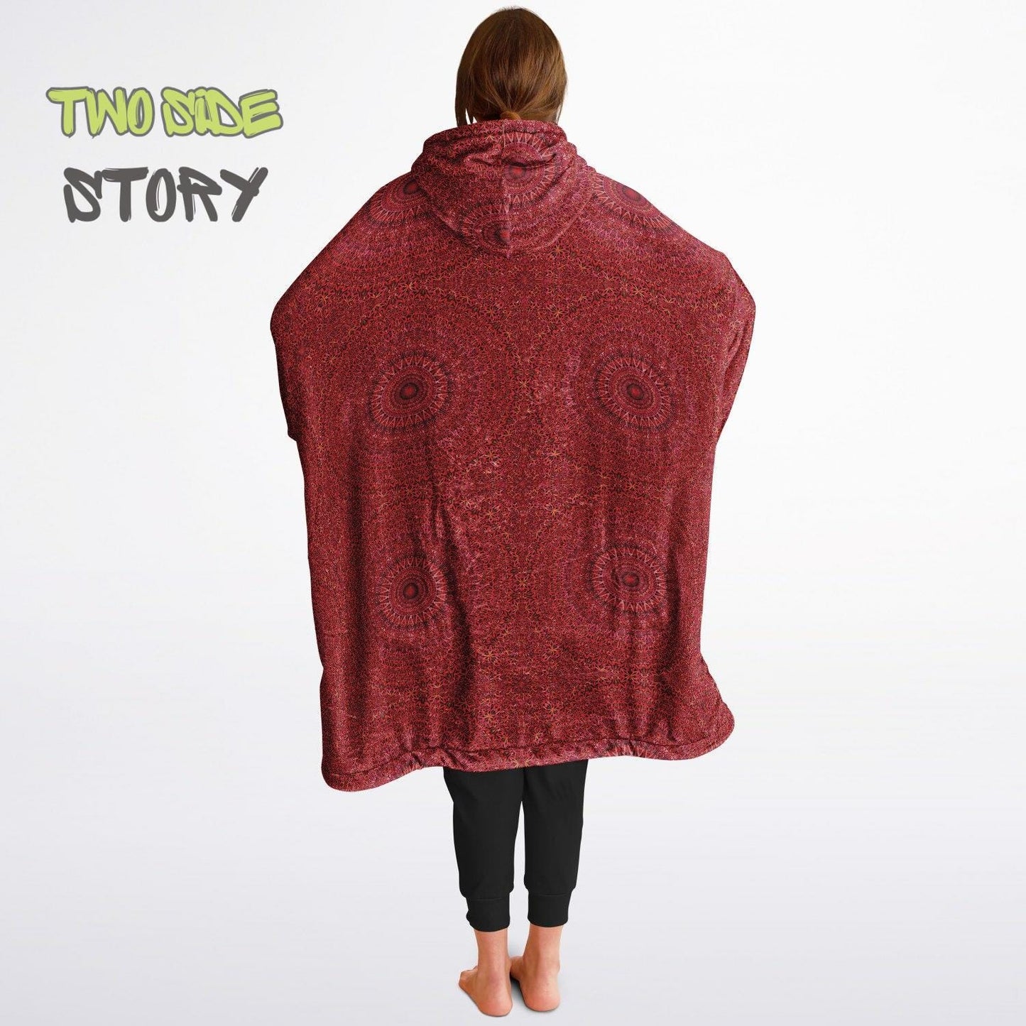 Mandala Print Reversible Snug Hoodie,Hooded Blanket,Blanket Sleeves,Lounge Wear,Novelty Birthday Christmas Gifts,Gift for Her,Gift for Yogi