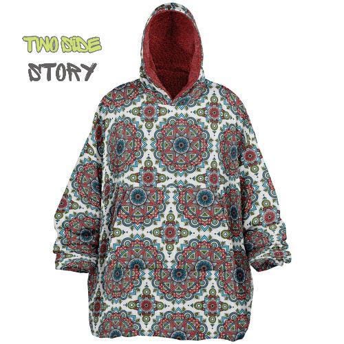 Mandala Print Reversible Snug Hoodie,Hooded Blanket,Blanket Sleeves,Lounge Wear,Novelty Birthday Christmas Gifts,Gift for Her,Gift for Yogi