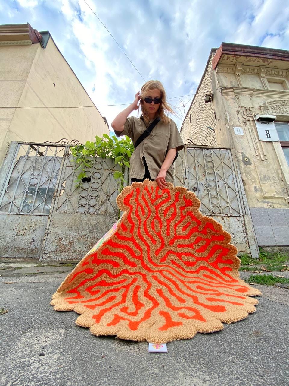 Abstract Tufted Rug / 100% Handmade Custom Rug / Psychodelic design, 3d tufted rug, Soft & Fluffy, Housewarming Gifts