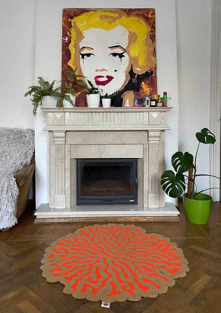 Abstract Tufted Rug / 100% Handmade Custom Rug / Psychodelic design, 3d tufted rug, Soft & Fluffy, Housewarming Gifts