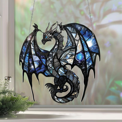 Blue Dragon Acrylic Window Hanging, Halloween Gift Decor, Kid Room Decor, Window Wall Animal Ornament, Dragon Inspired Art, Dragon Ornament.