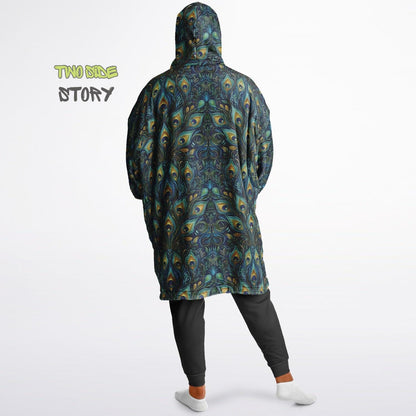 Psychedelic Trippy Print Reversible Snug Hoodie,Hooded Pullover Blanket Sleeves,Lounge Wear, Novelty Birthday Christmas Gifts for Him Her
