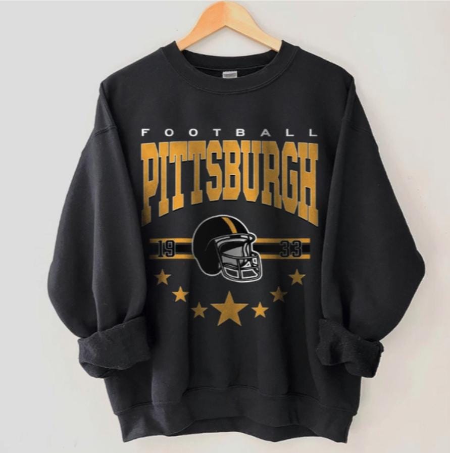 Pittsburgh Football Sweatshirt, Pittsburgh Shirt Retro Style 90s Vintage Unisex Crewneck, Graphic Tee Gift For Football Fan Sport.