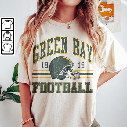 Green Bay Football Sweatshirt, Green Bay Shirt Retro Style 90s Vintage Unisex Crewneck, Graphic Tee Gift For Football Fan Sport.