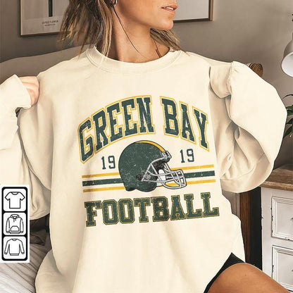Green Bay Football Sweatshirt, Green Bay Shirt Retro Style 90s Vintage Unisex Crewneck, Graphic Tee Gift For Football Fan Sport.