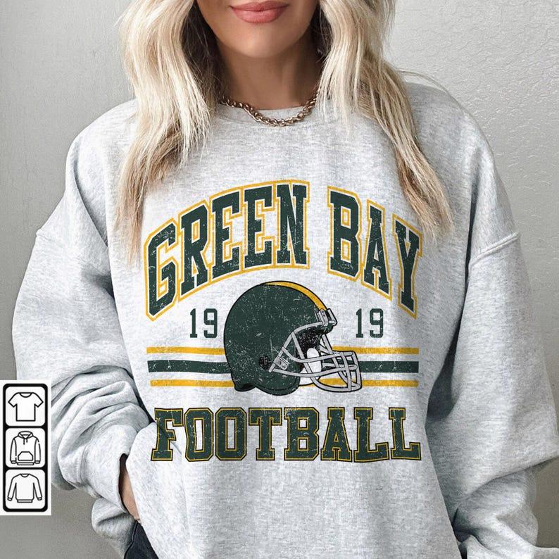 Green Bay Football Sweatshirt, Green Bay Shirt Retro Style 90s Vintage Unisex Crewneck, Graphic Tee Gift For Football Fan Sport.